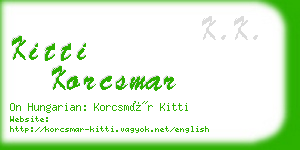 kitti korcsmar business card